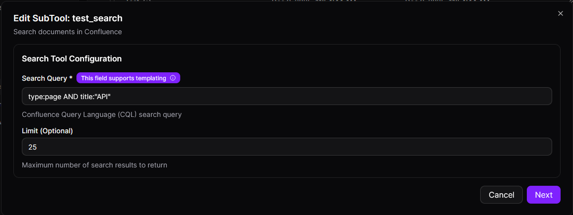 Confluence Search Config