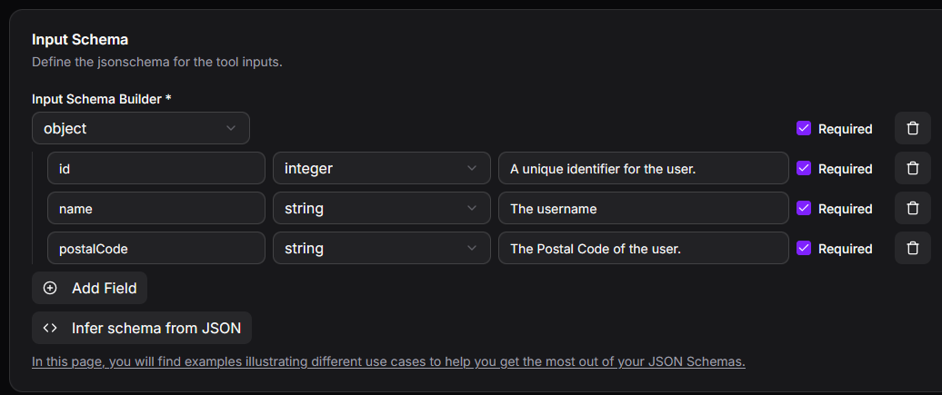 Example Simple Tool Input