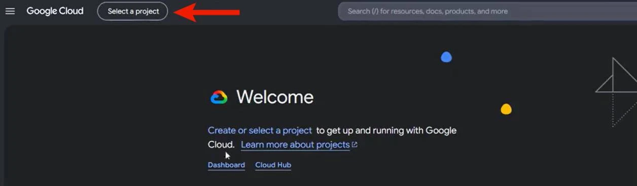 Google Cloud save/select project flow