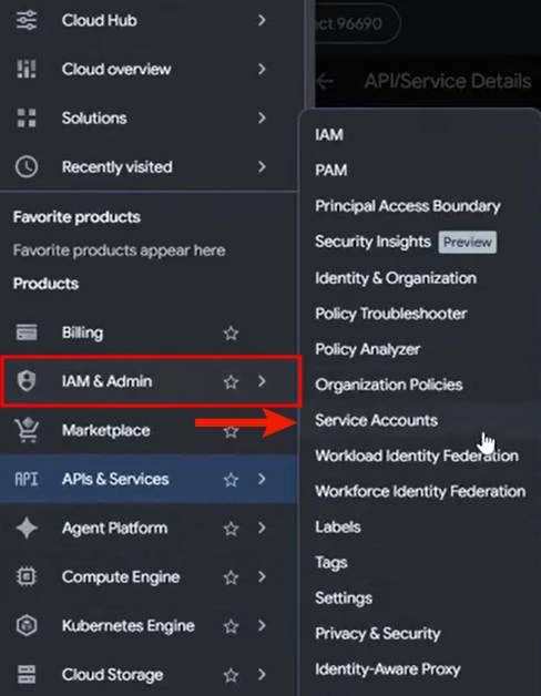 IAM and Service Accounts in Google Cloud Console