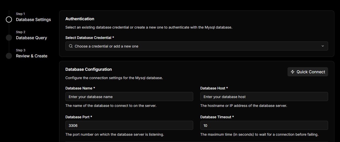 Manual Connect MySQL Method